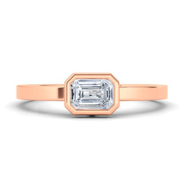 Emerald Bezel Diamond Ring 
