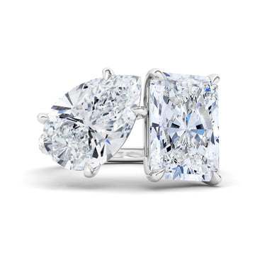 Toi Et Moi Pear & Radiant Pave Diamond Ring 