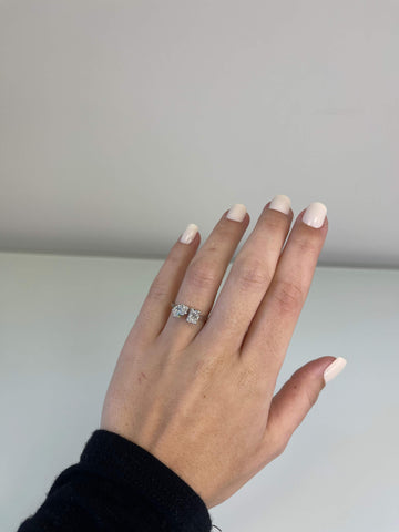 Toi Et Moi Pear & Radiant Pave Diamond Ring 