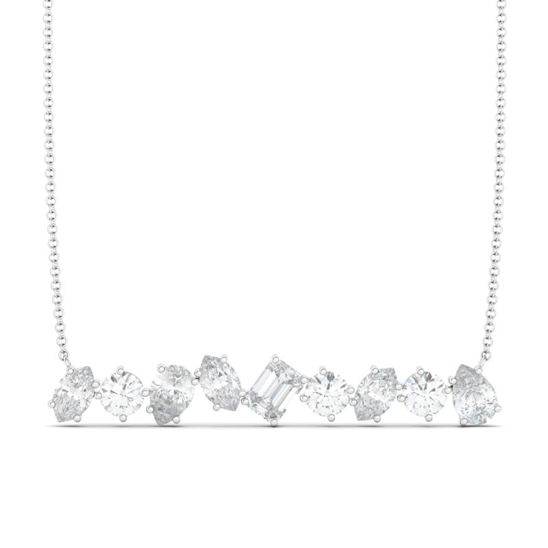 Shop Mixed Shape Diamond Bar Necklace - HauteCarat