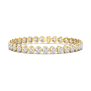 Bezel-Set Heart Diamond Bracelet 