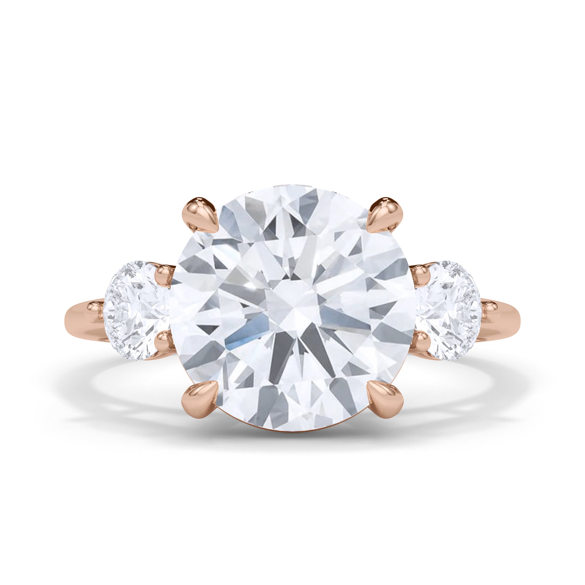 3 carat round solitaire diamond ring on hand