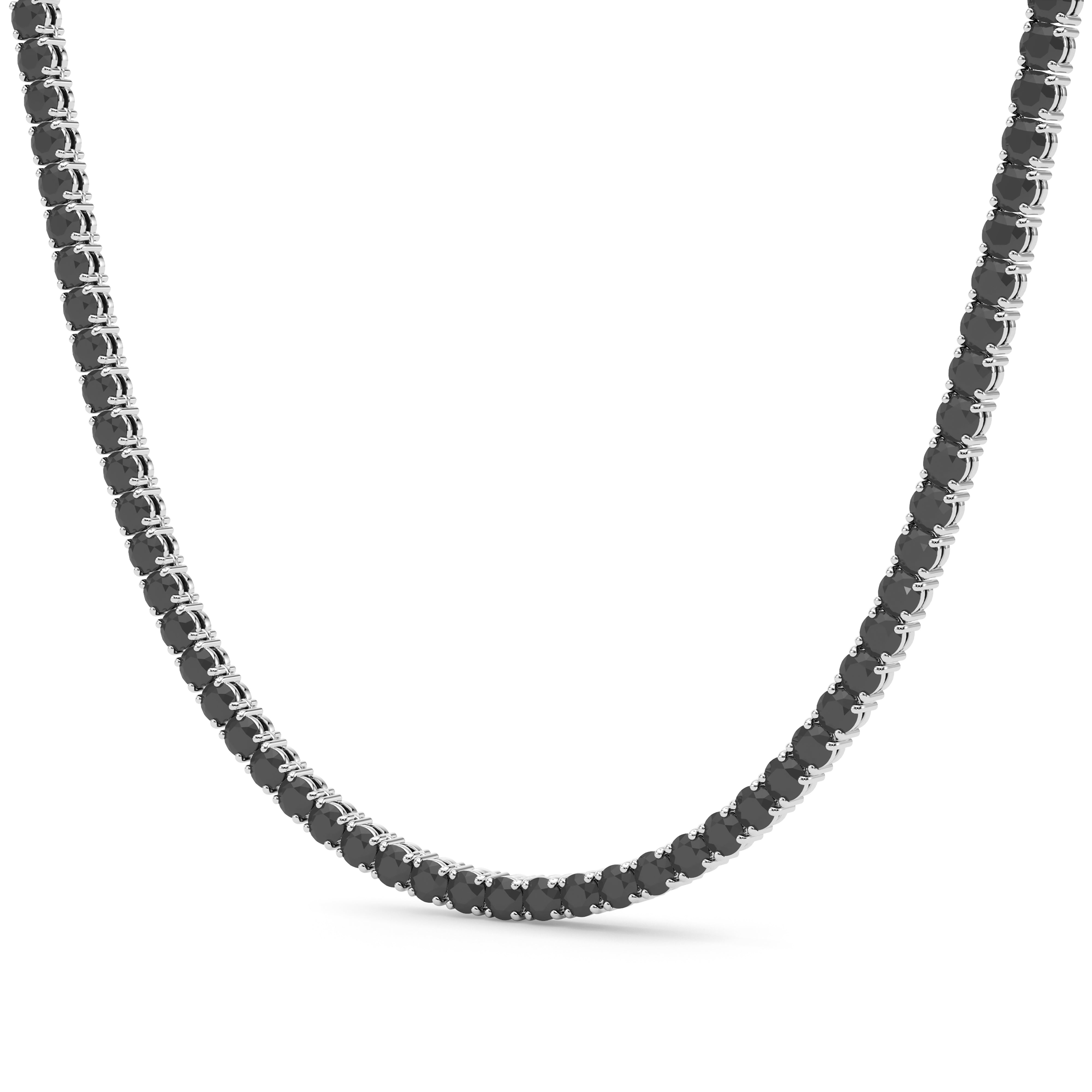 4-Prong Black Diamond Tennis Chain Shop Now - Main Image