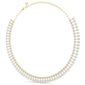 Round and Pear Diamond Necklace 