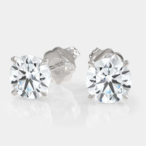 Round Brilliant Diamond Stud Earrings