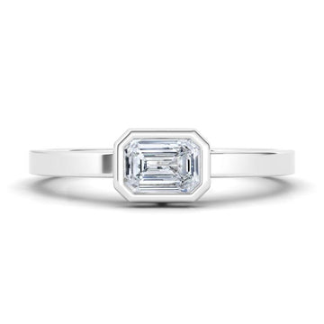 Emerald Bezel Diamond Ring 