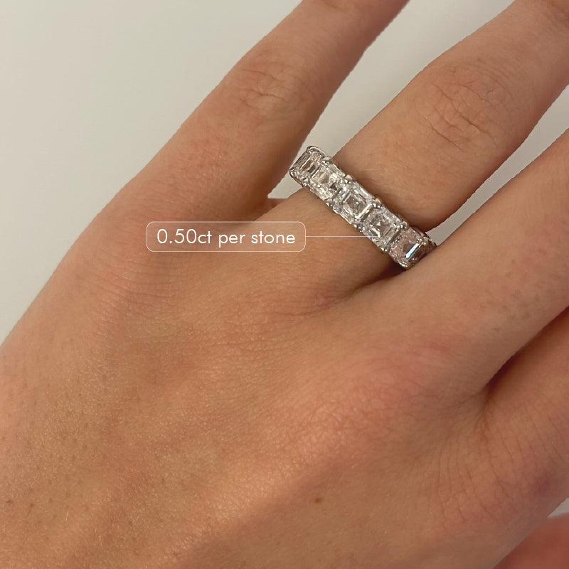 Asscher Cut Eternity Ring – Kiera NY Jewelry