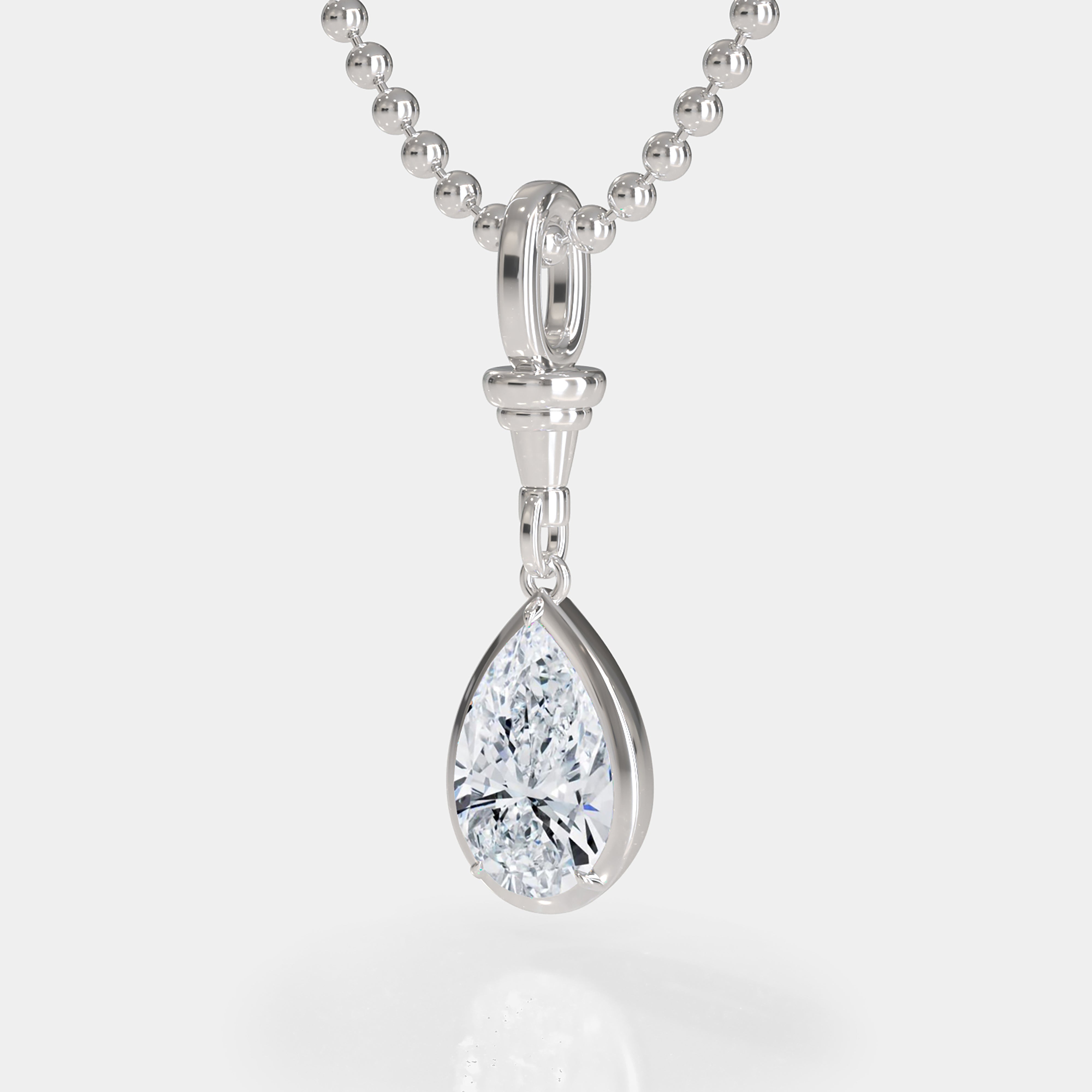Ball Chain Pear Diamond Pendant | Shop Now