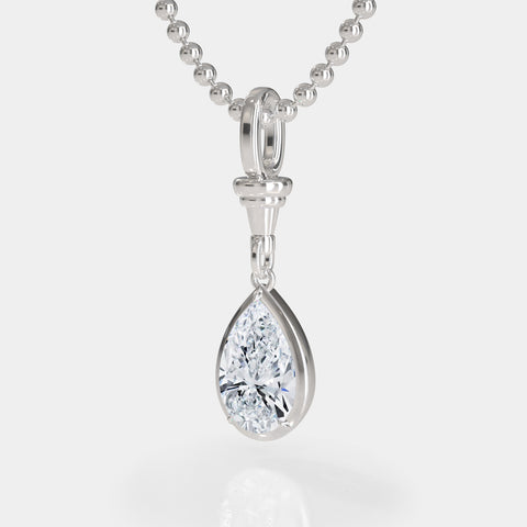 Ball Chain Pear Diamond Pendant