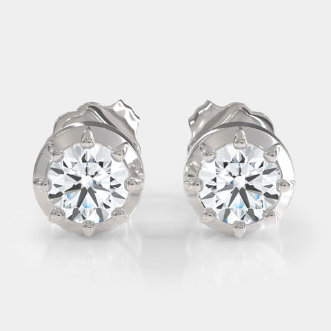 Georgian Cut Diamond Stud Earrings