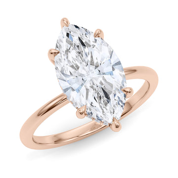 Marquise Cut Hidden Halo Diamond Ring 