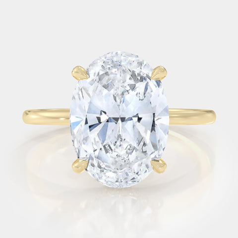 Oval Cut Hidden Halo Diamond Ring