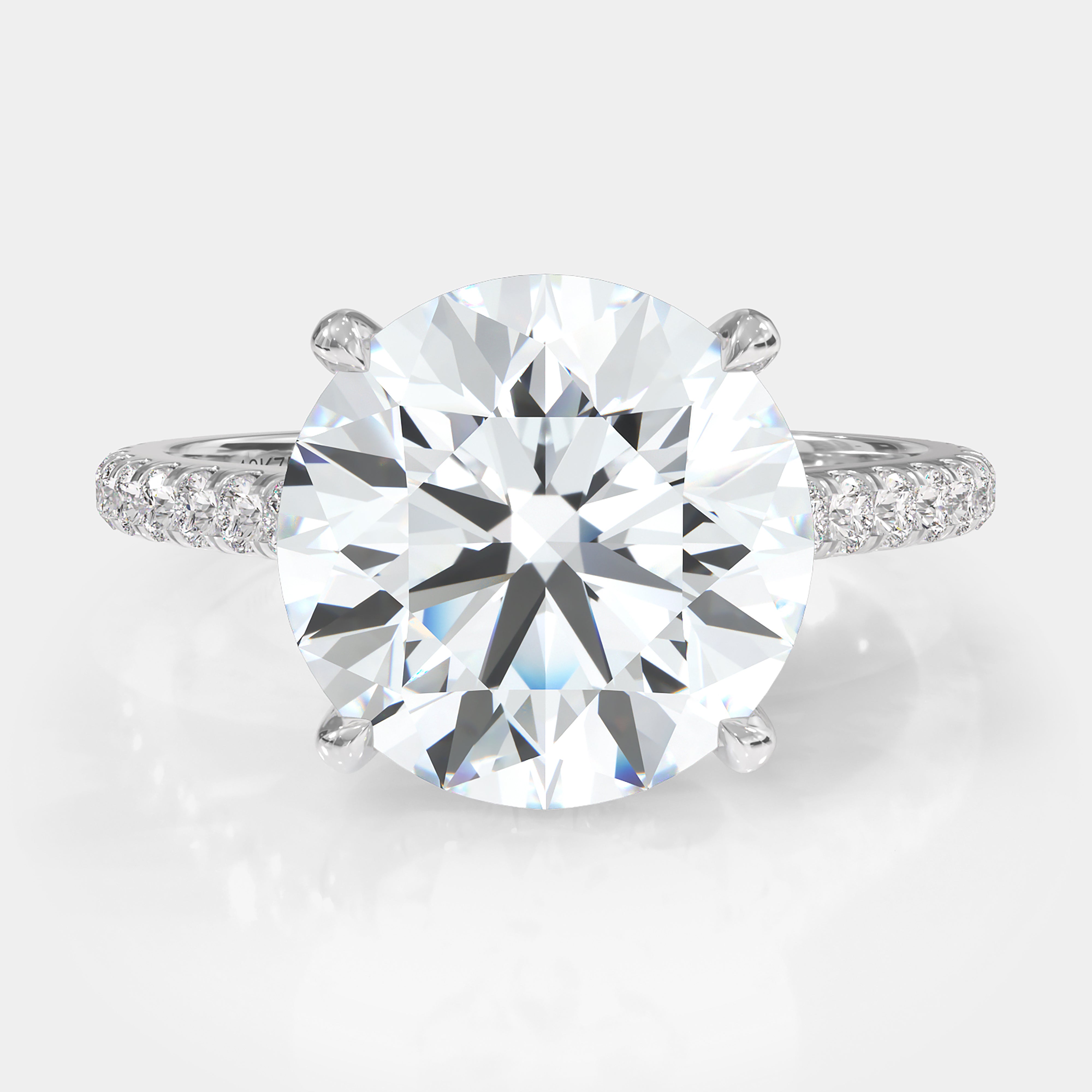 Round Brilliant With Pave Diamond Ring | Shop Now