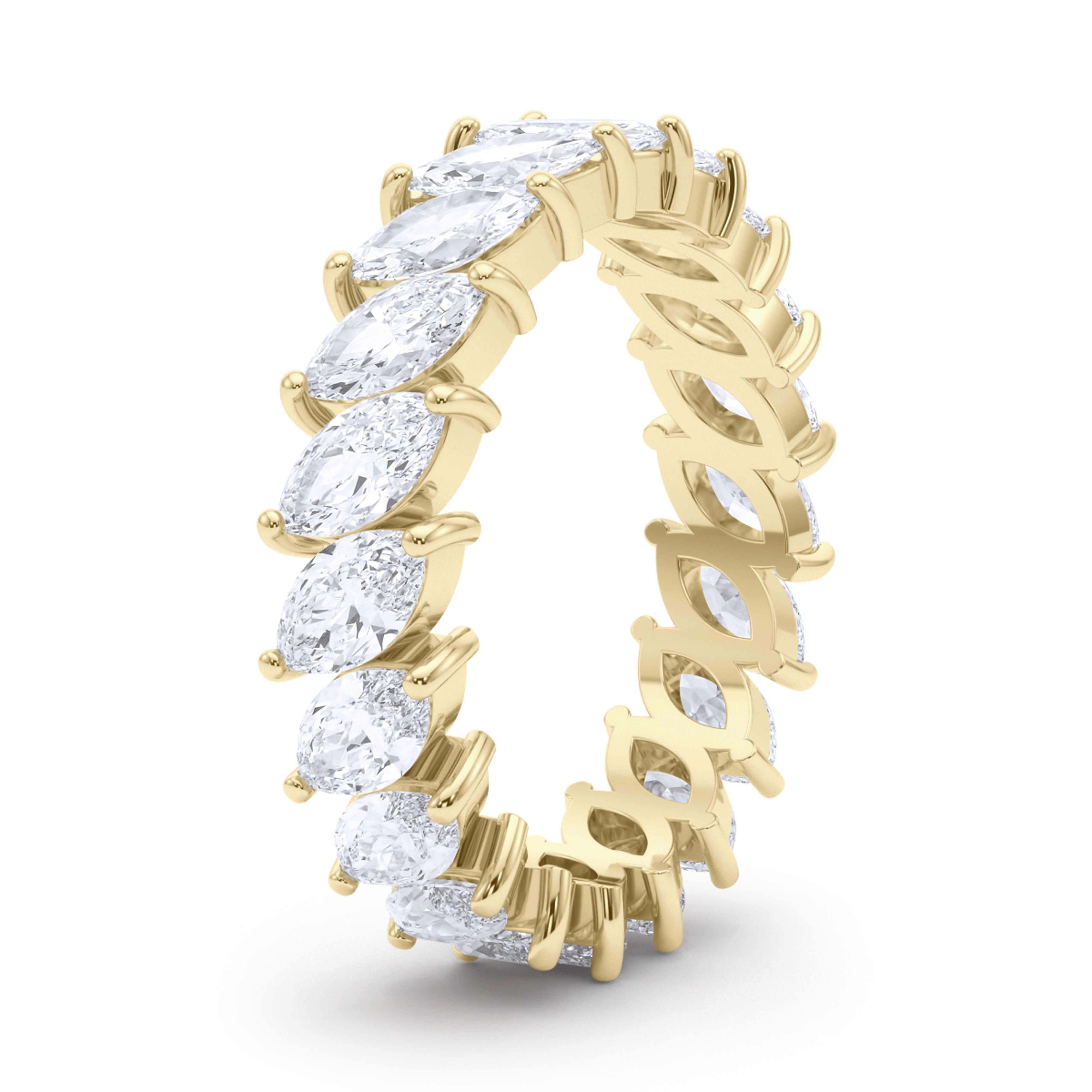 Tilted Marquise Diamond Eternity Band 