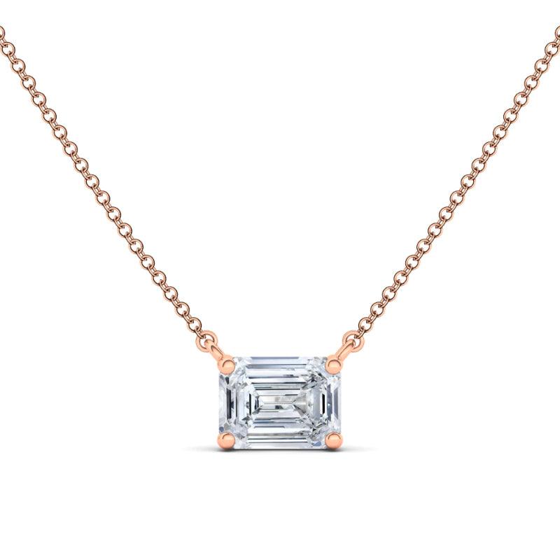 Emerald Cut Diamond Solitaire Necklace Pendant, Gold Or Platinum – Joseph  Jacob Jewelers