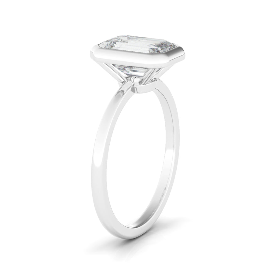 The Bezel Emerald Cut Diamond Ring