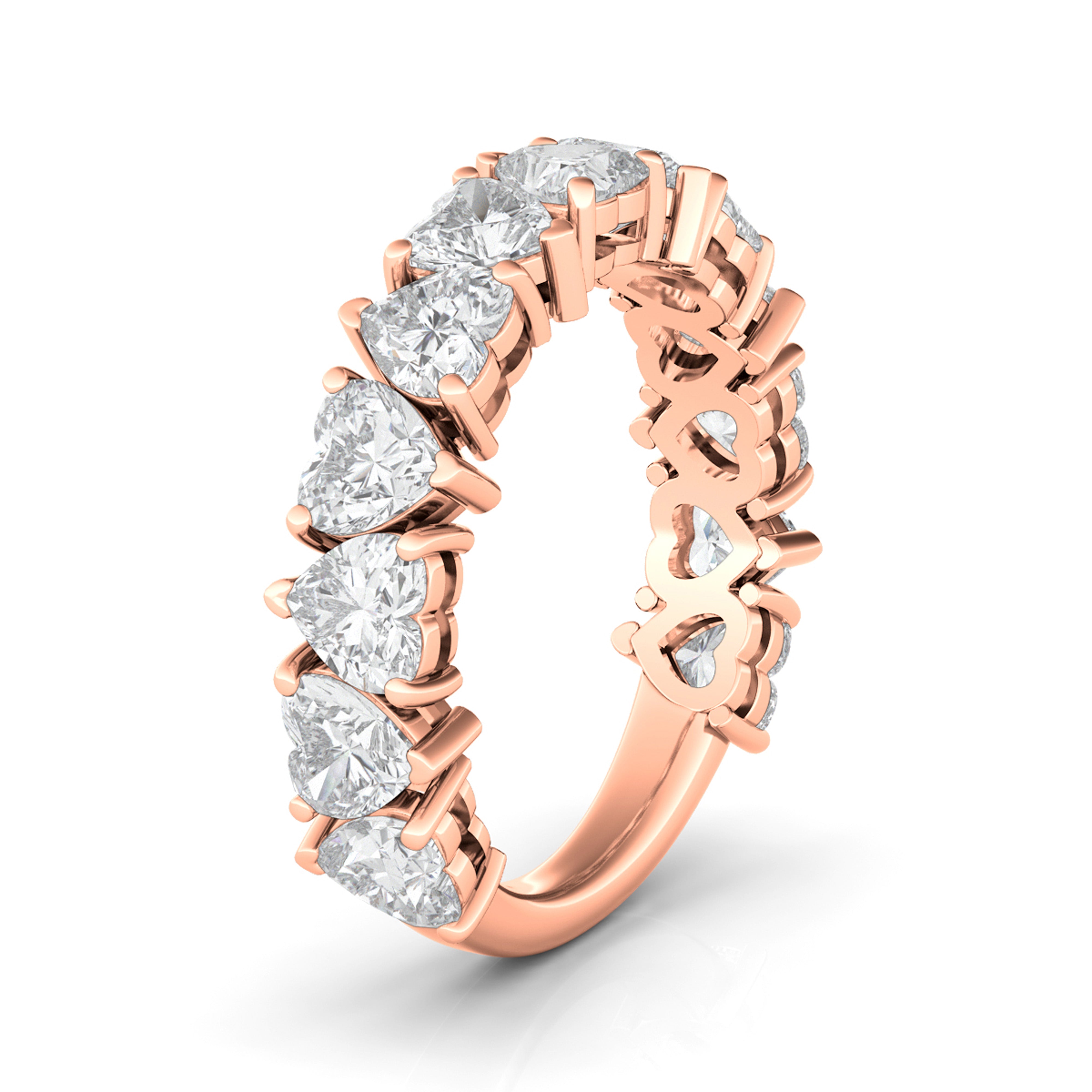 3/4 Alternating Heart Shape Eternity Band 