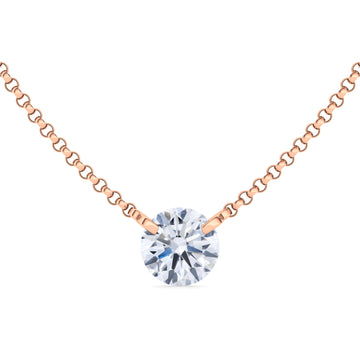 Solo Round Brilliant Diamond Necklace