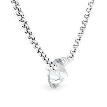 Solo Round Brilliant Diamond Necklace 