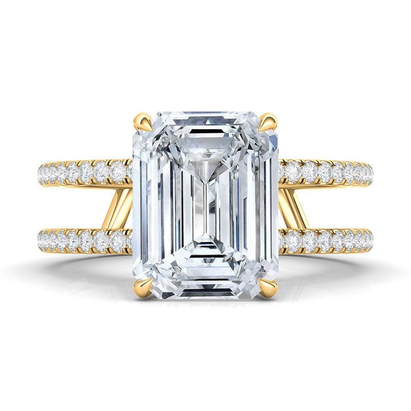 Emerald cut diamond 2025 pave band