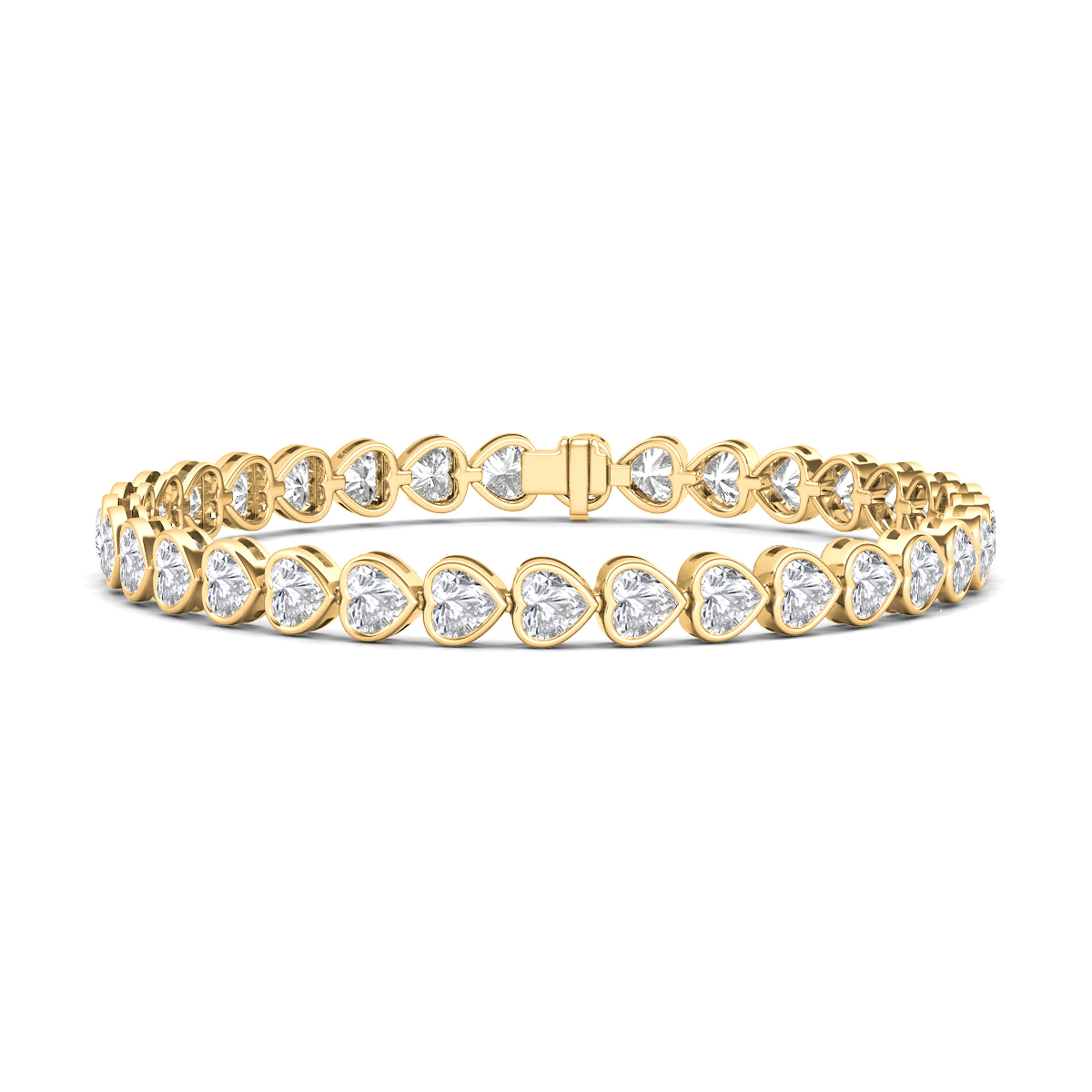 Bezel-Set Heart Diamond Bracelet 