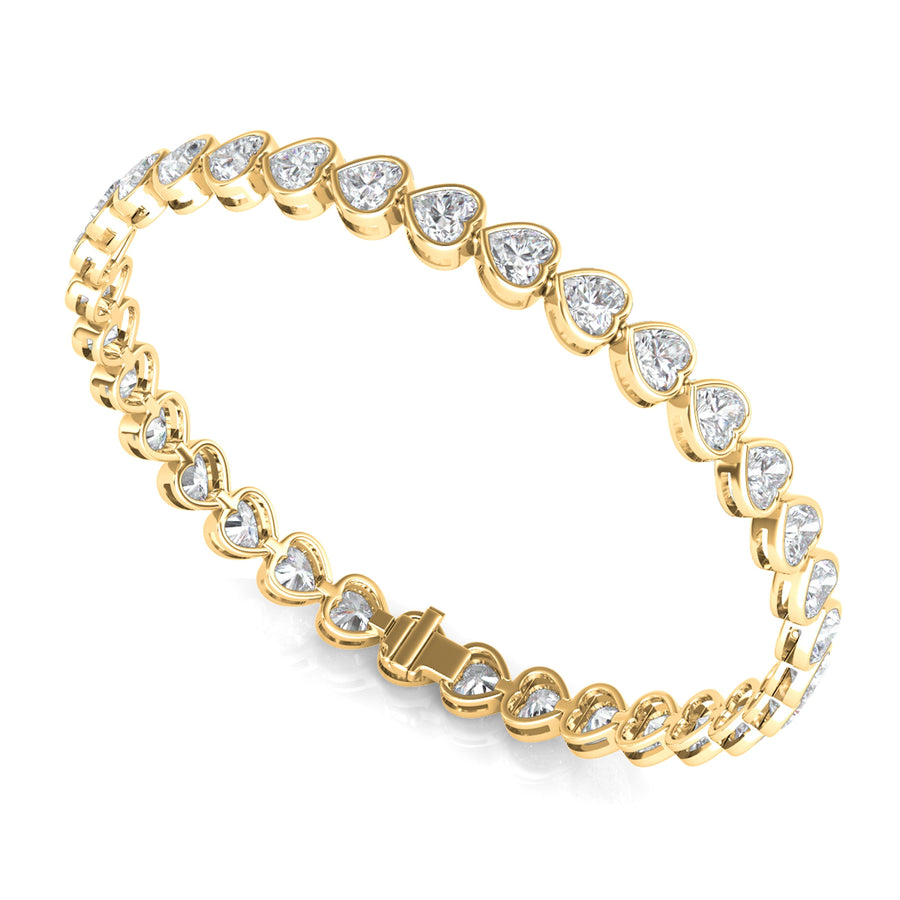 Bezel set Heart Diamond Bracelet - HauteCarat