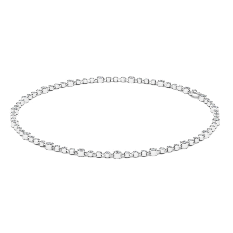 Mini Bezel-Set Diamond Anklet Chain