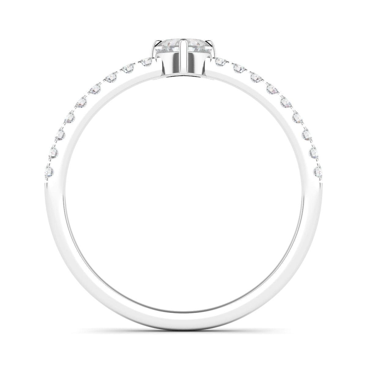 Heart & Pave Diamond Ring - HauteCarat