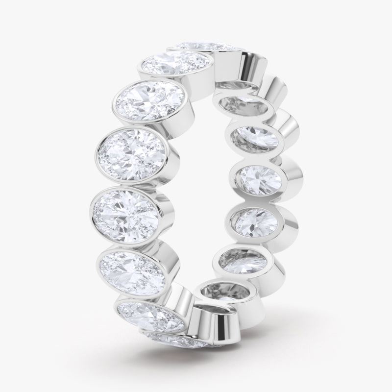 Men's Oval Cut Bezel Diamond Eternity Band 