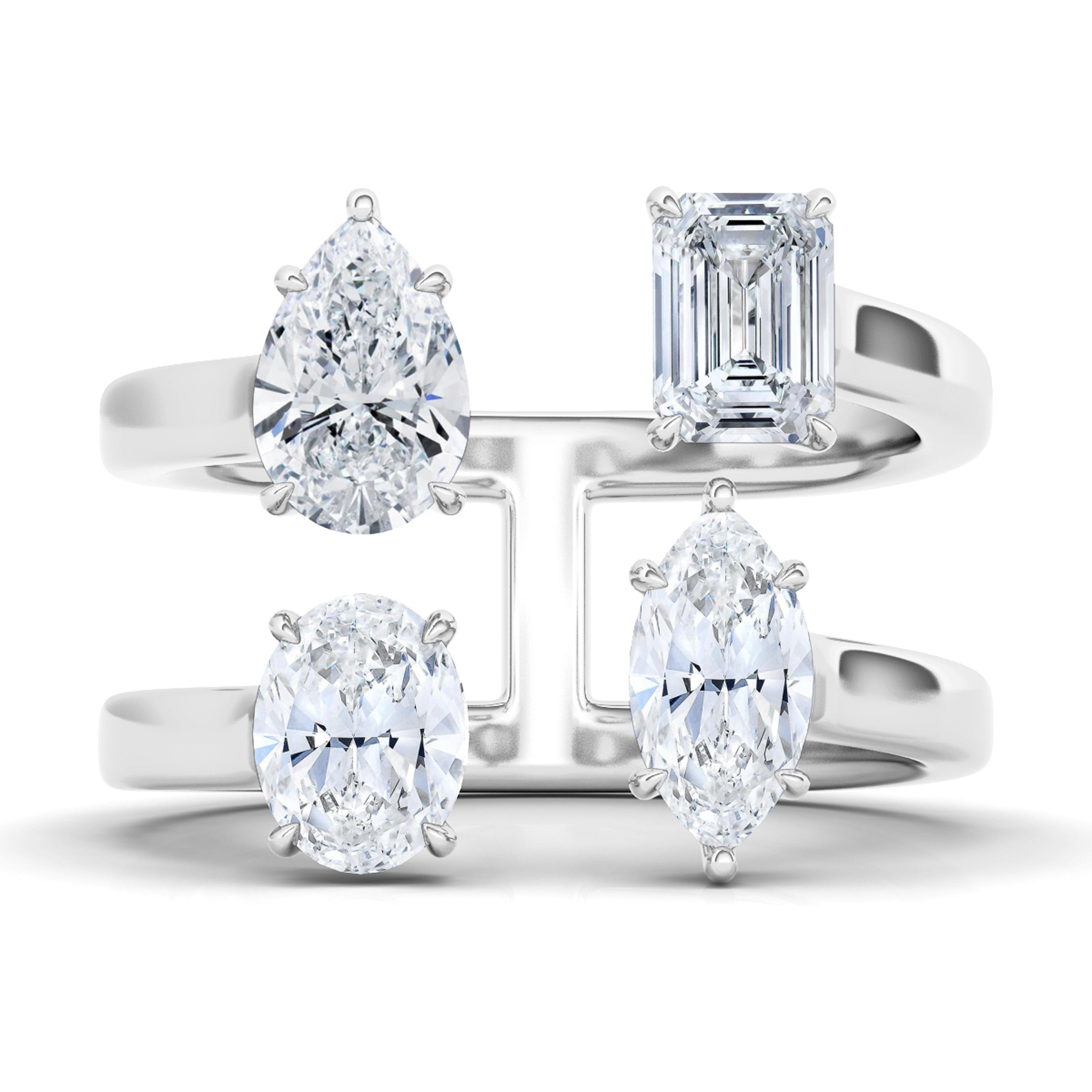 4CT Round Cut Simulated Diamond Engagement Wedding Ring Set 14K White Gold  Over | eBay