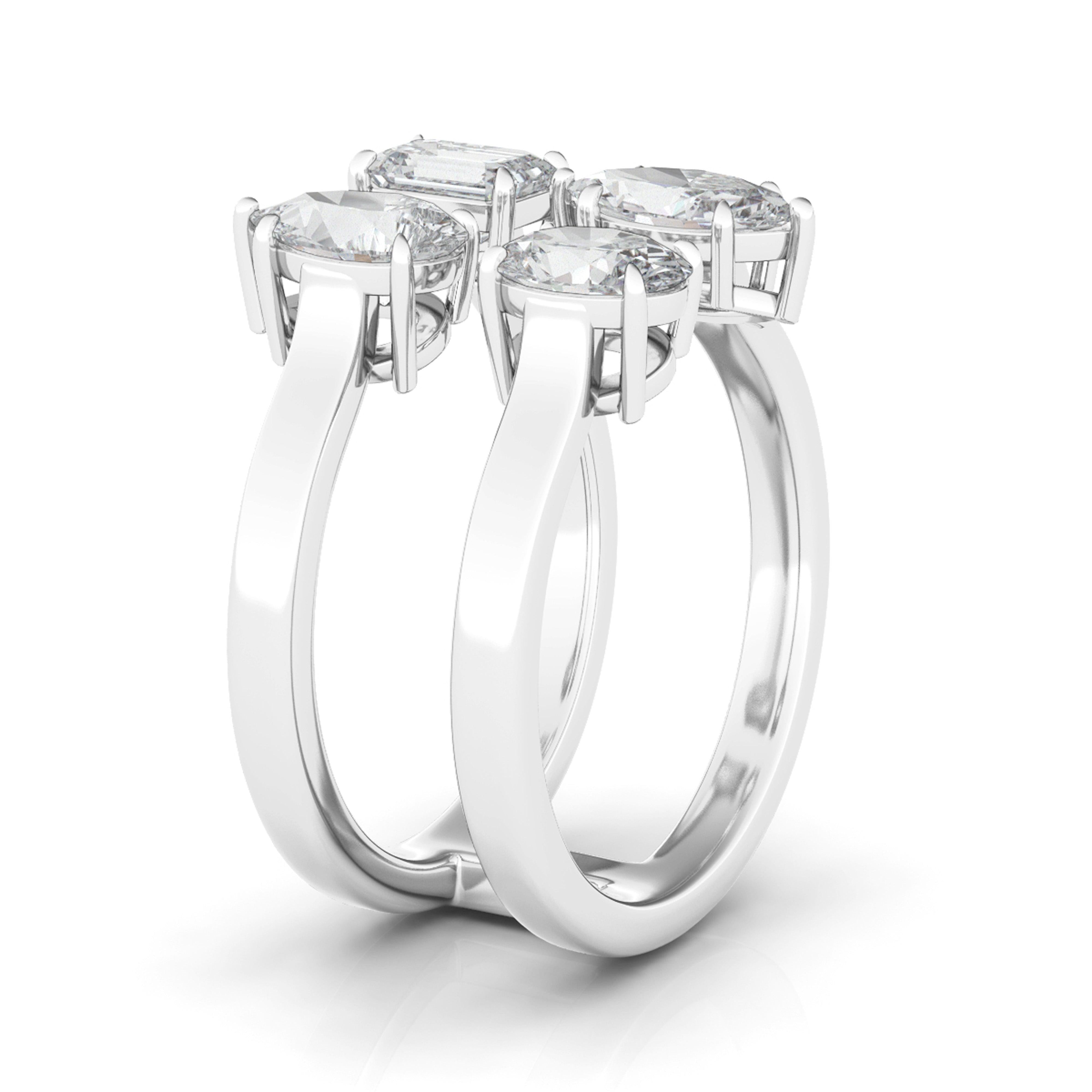 Art Deco Platinum Four Diamond Ring– Big Oh Bijoux