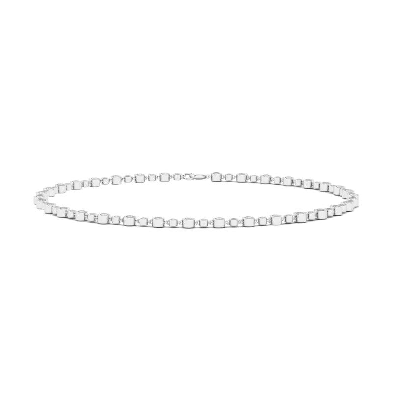 Alternating Bezel-Set Diamond Anklet Chain - HauteCarat