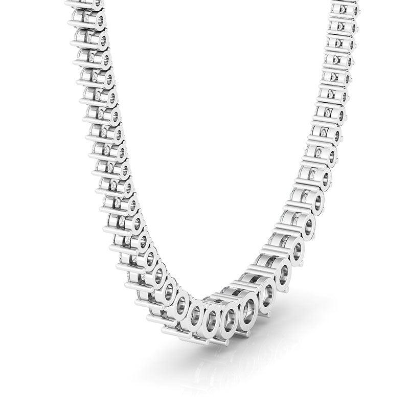 14 3/4 CT TGW Aquamarine and 1 1/10 CT TW Diamond Halo Necklace in 14k  White Gold - CBG003371