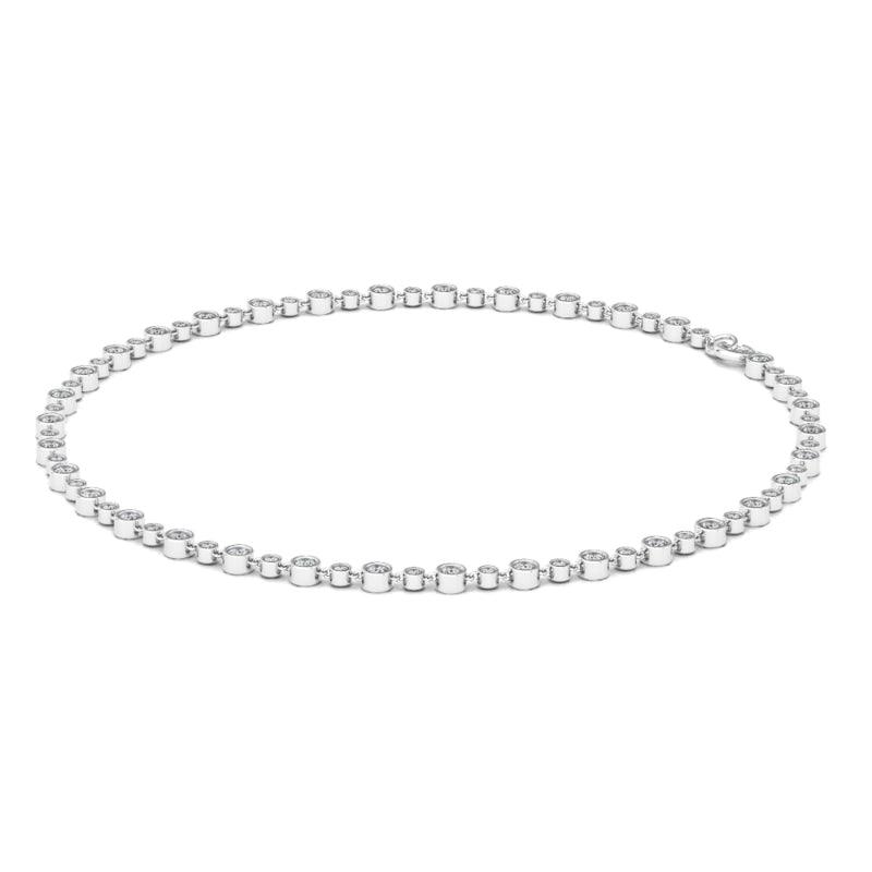 Alternating Bezel-Set Diamond Anklet Chain - HauteCarat
