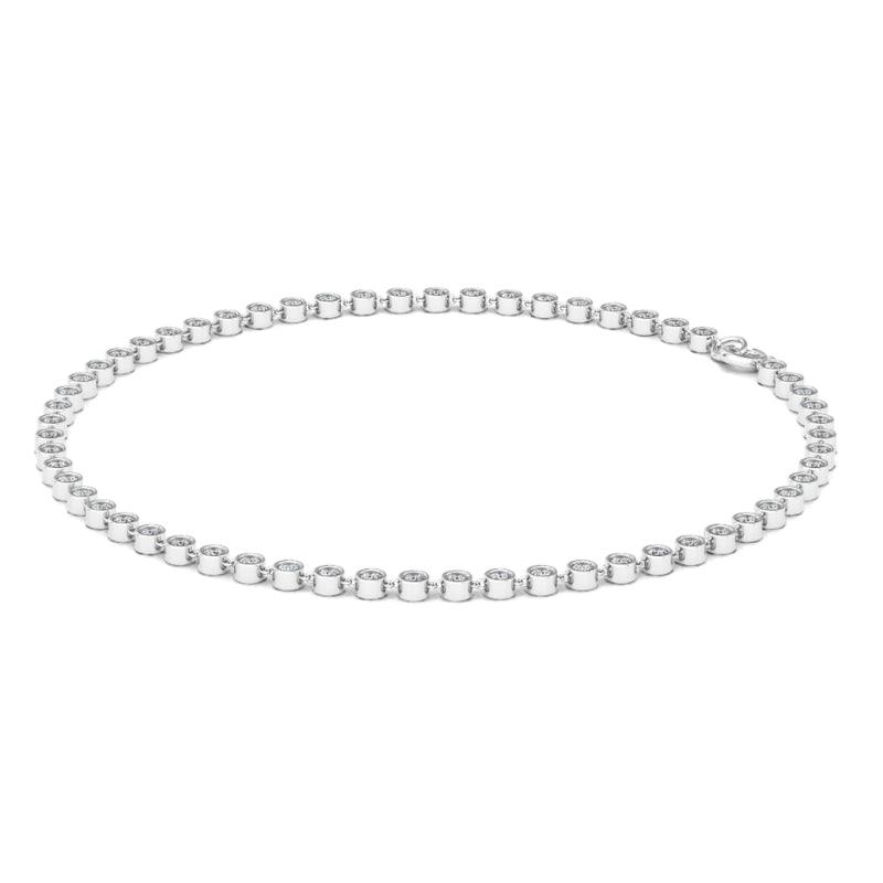 Bezel-Set Diamond Anklet Chain - HauteCarat