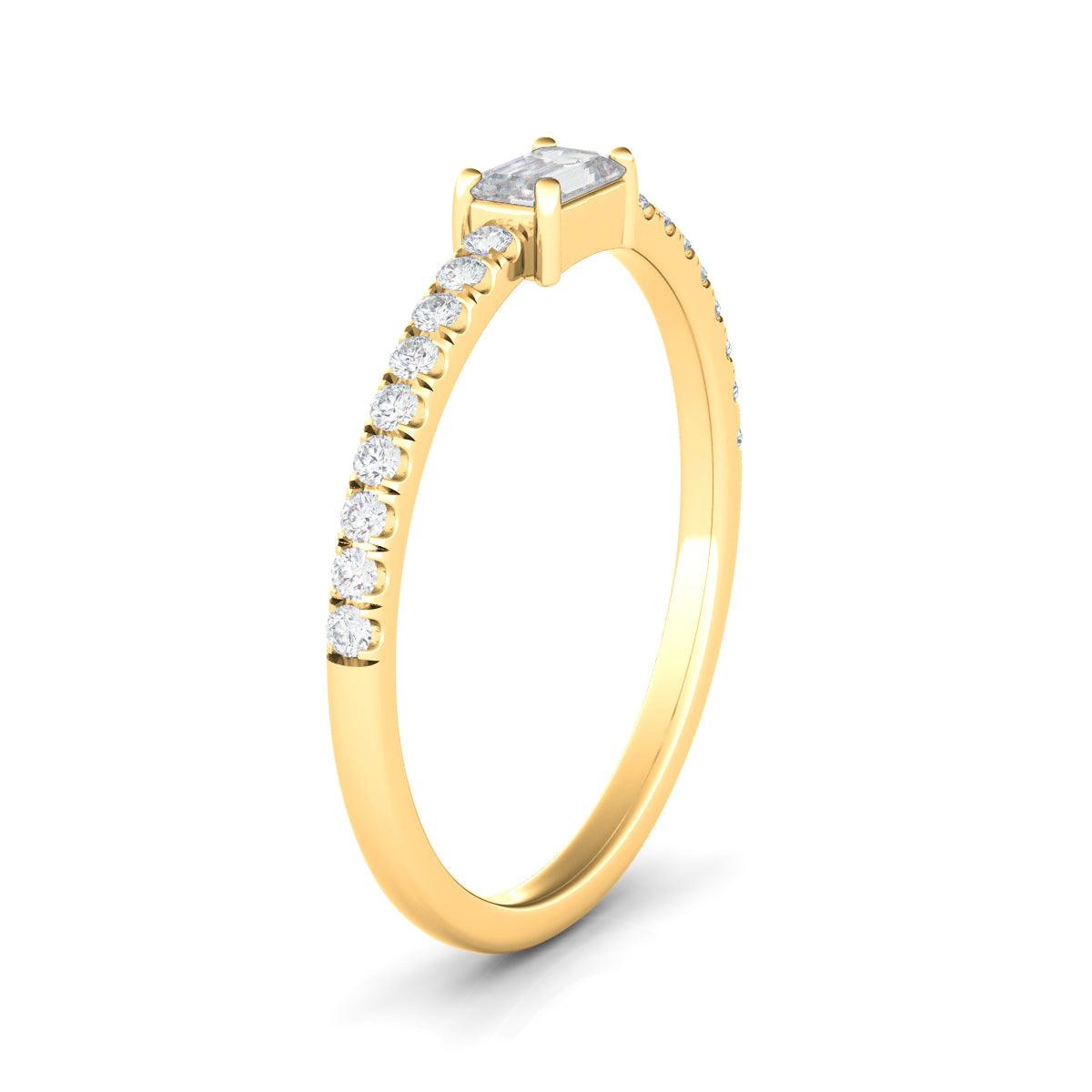 Emerald & Pave Diamond Ring - HauteCarat