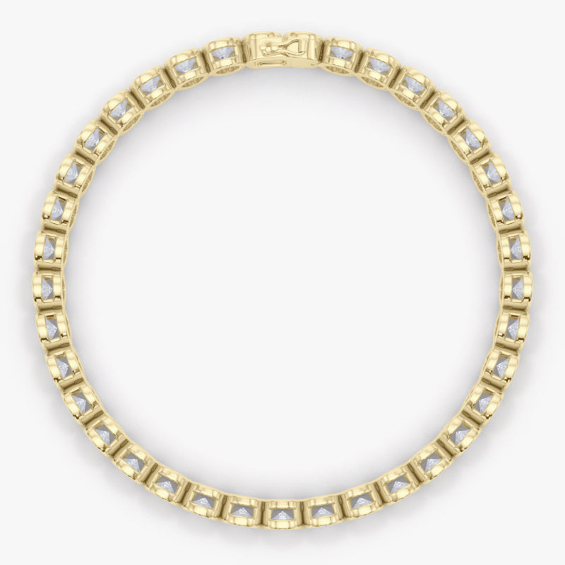 Oval Cut Bezel Diamond Tennis Bracelet