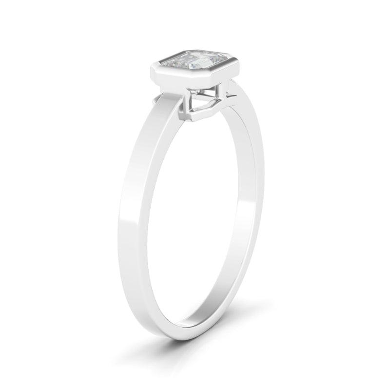 Emerald Bezel Diamond Ring - HauteCarat