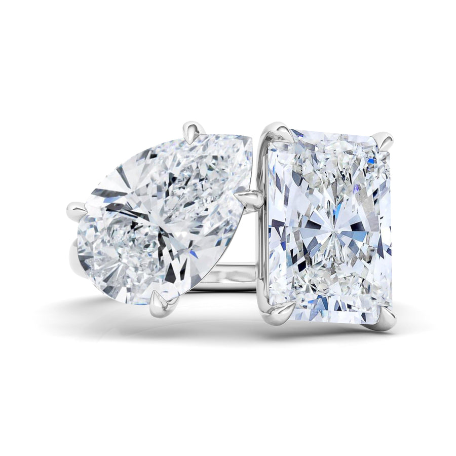 KJ-Pear and Radiant Diamond Ring - HauteCarat