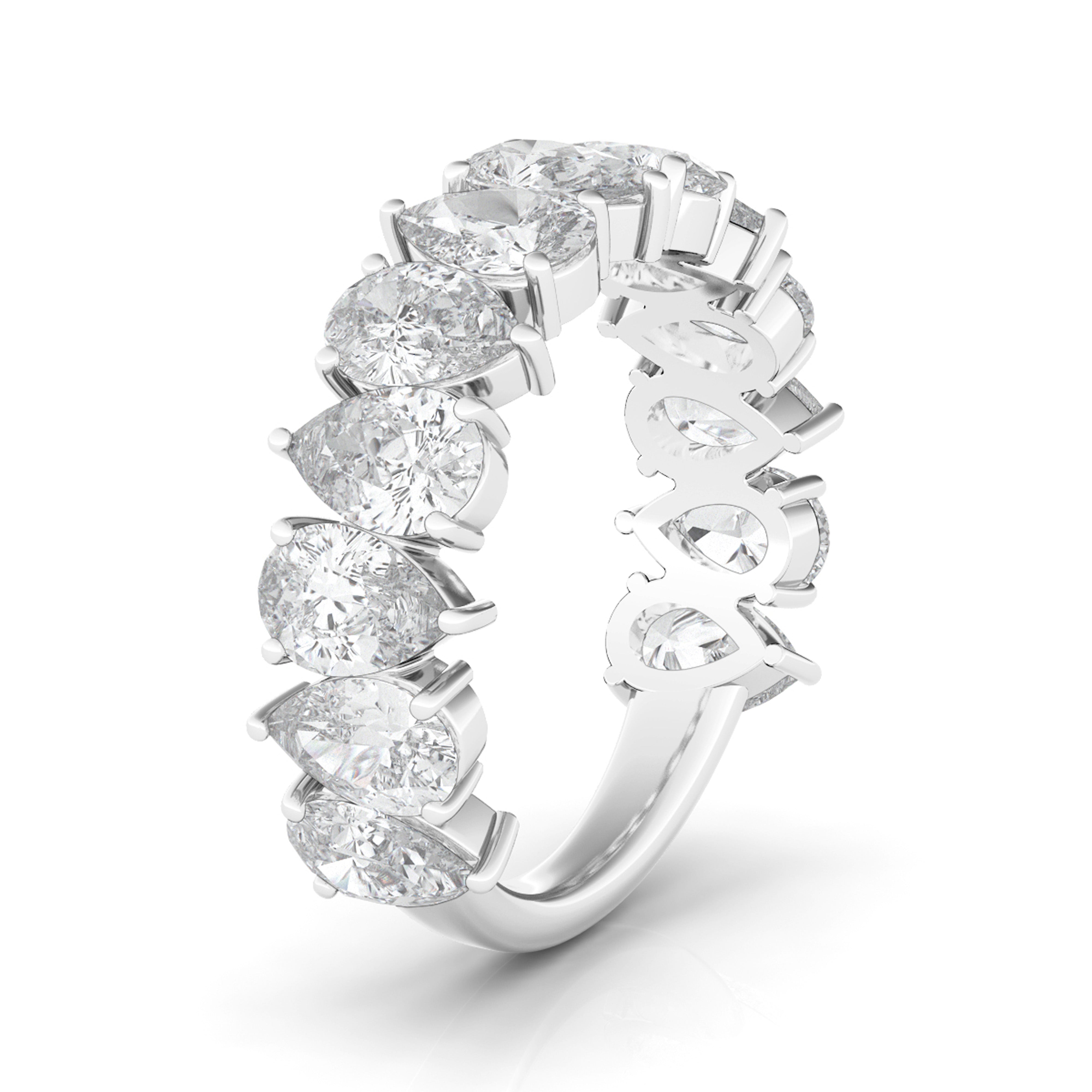 Ball & Chain Pear Shape Diamond Pendant