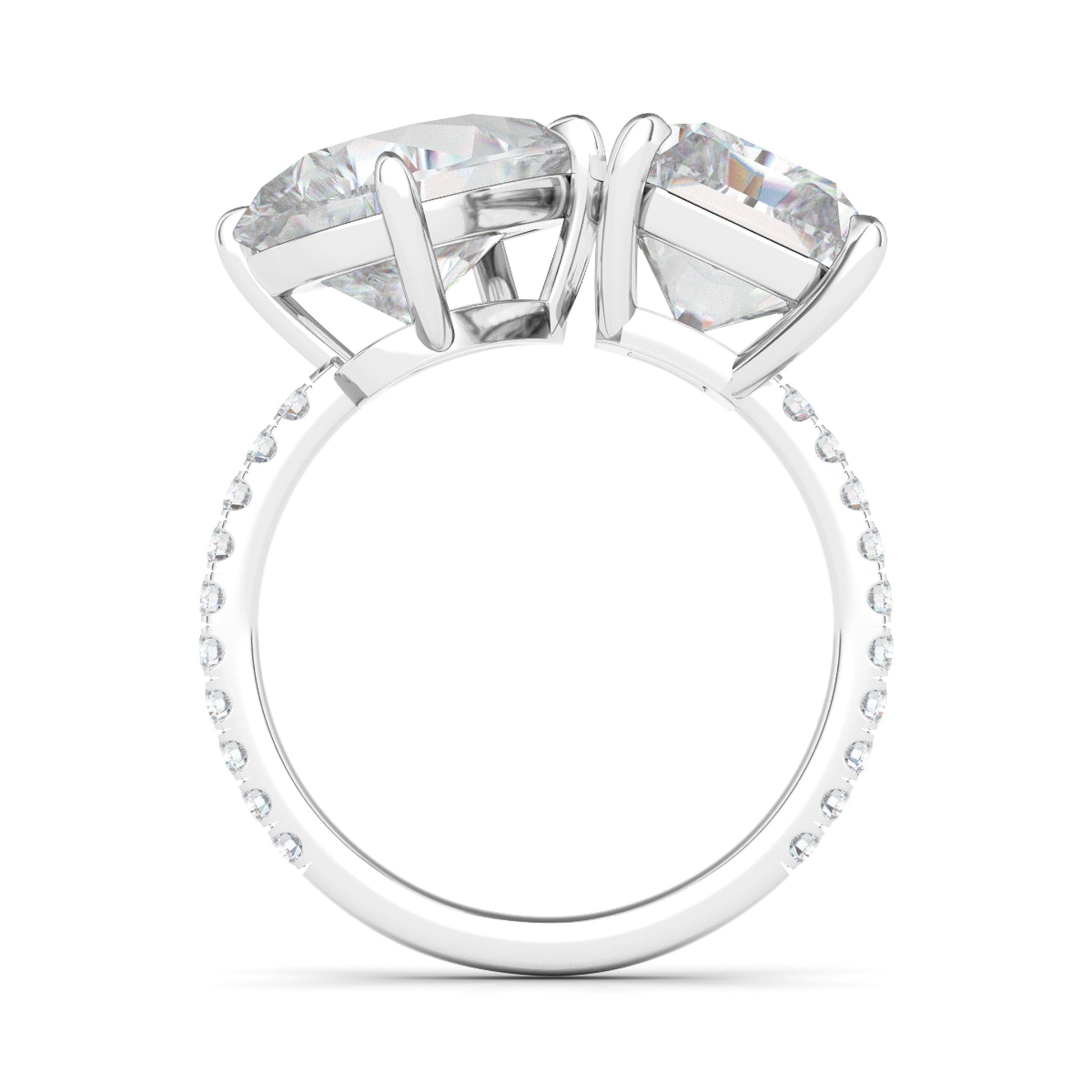 KJ-Pear and Radiant Pave Diamond Ring - HauteCarat