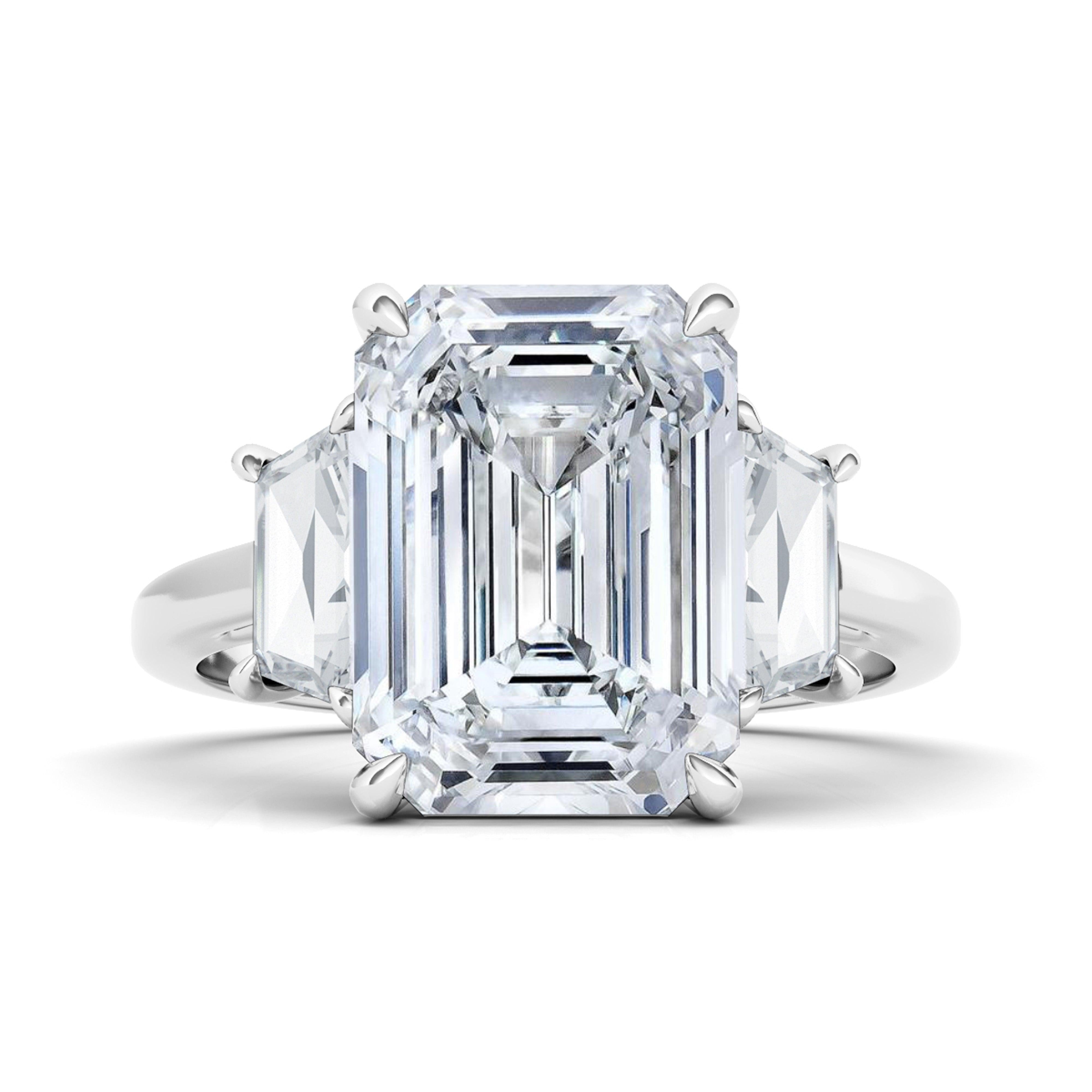 1.00 CT Emerald Cut Diamond 925 Sterling Silver Halo Engagement Ring –  atjewels.in