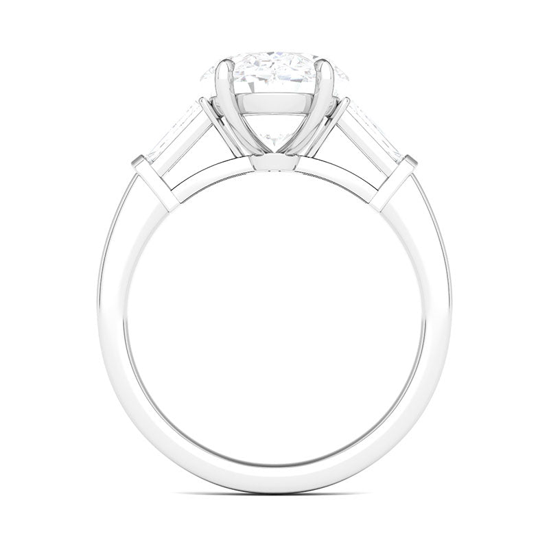 Oval Cut With Tapered Baguettes Diamond Ring