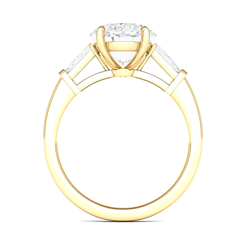 Oval Cut With Tapered Baguettes Diamond Ring