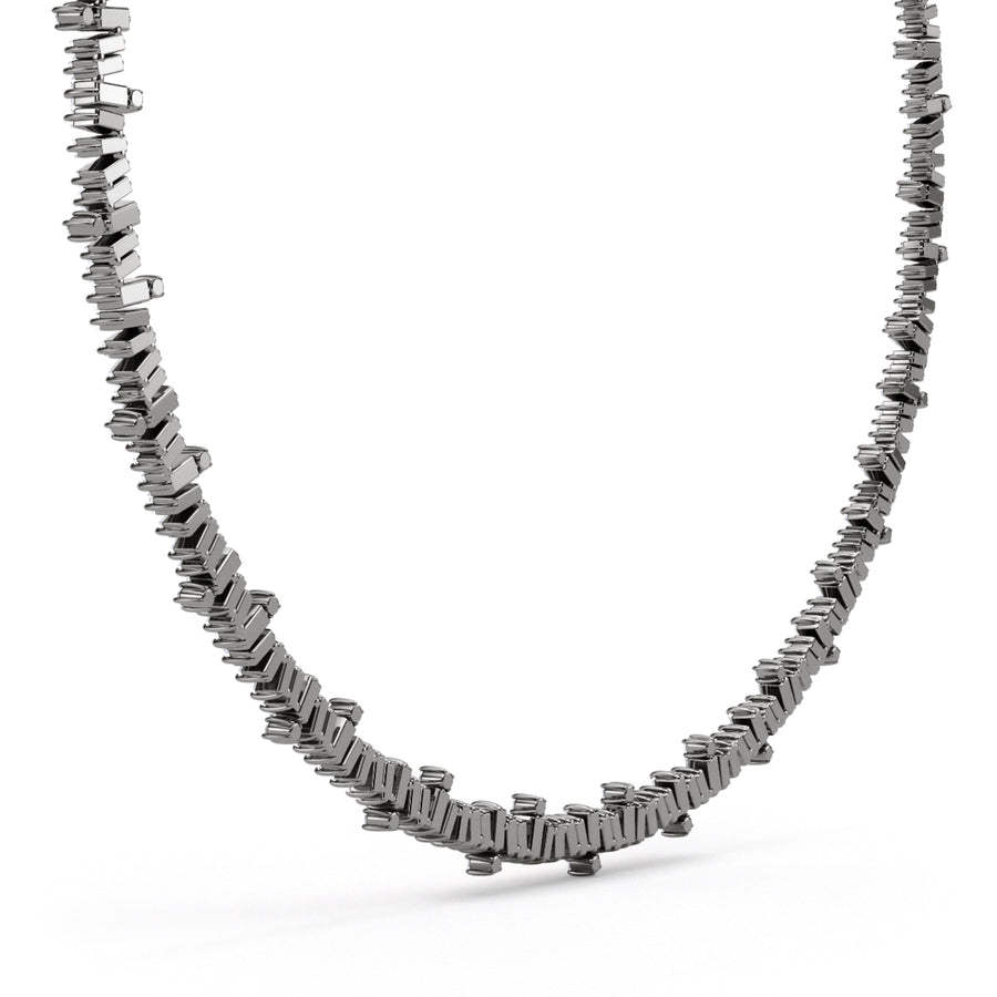 Baguette and Round Brilliant Diamond Necklace