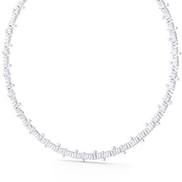 Baguette and Round Brilliant Diamond Necklace