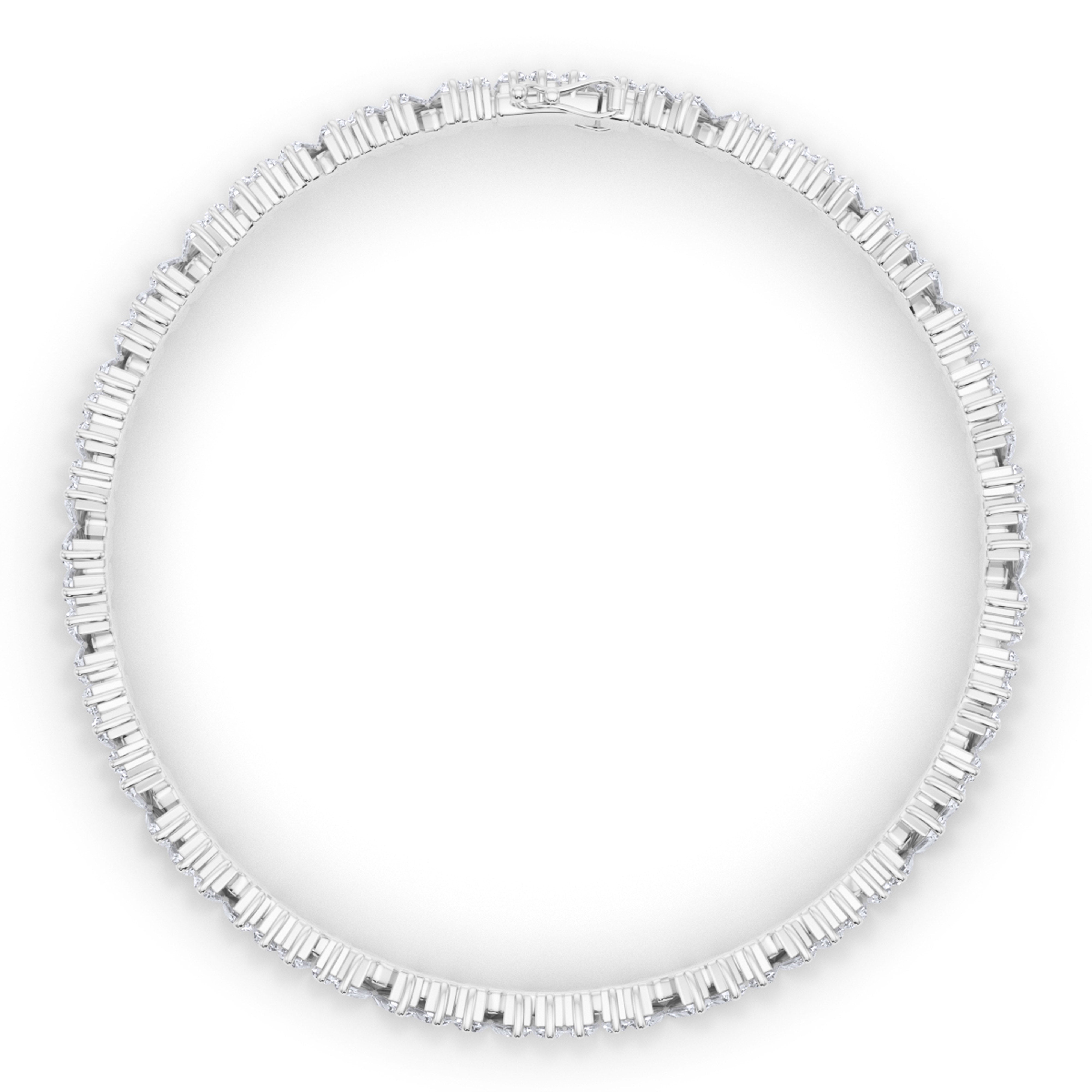 0.56 CTTW Baguette Diamond Curved Bar Necklace in White Gold | New York  Jewelers Chicago