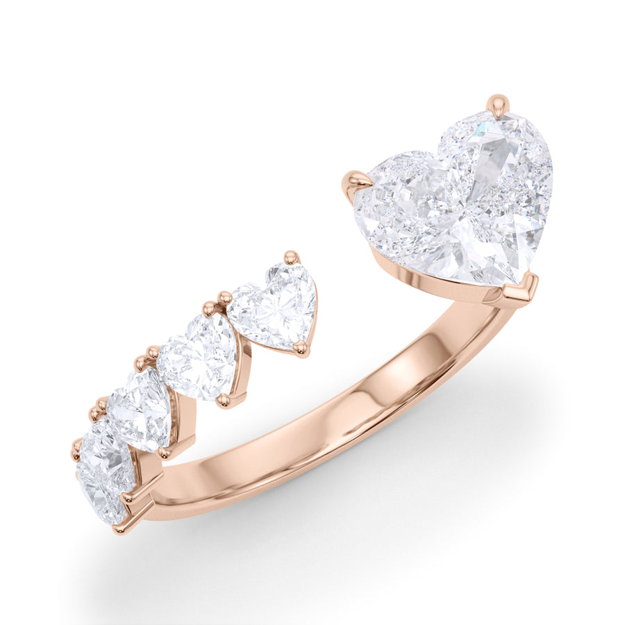 Floating Hearts Diamond Ring