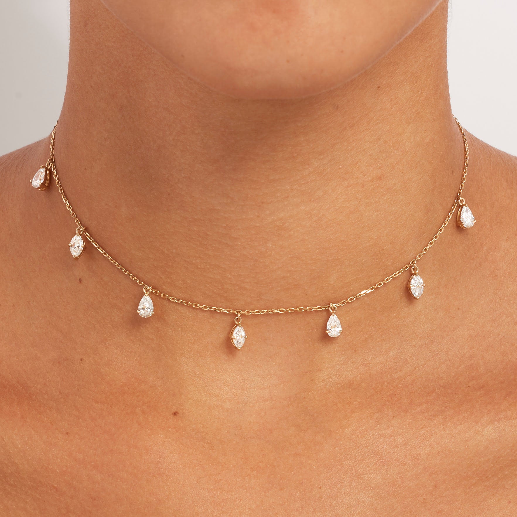 Diamond dangle choker Outlet