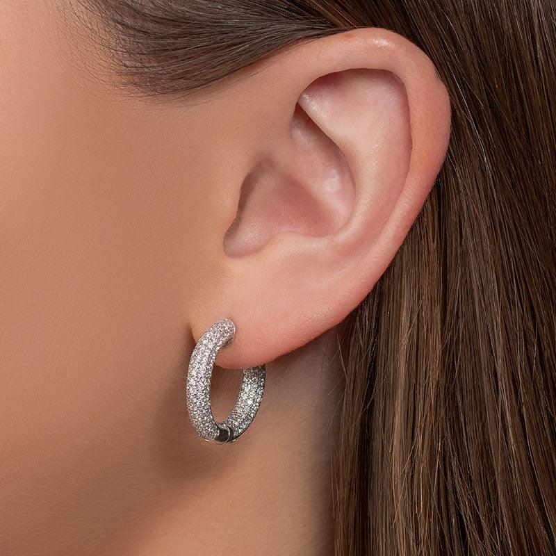 Chubby Diamond Hoop Earrings - HauteCarat